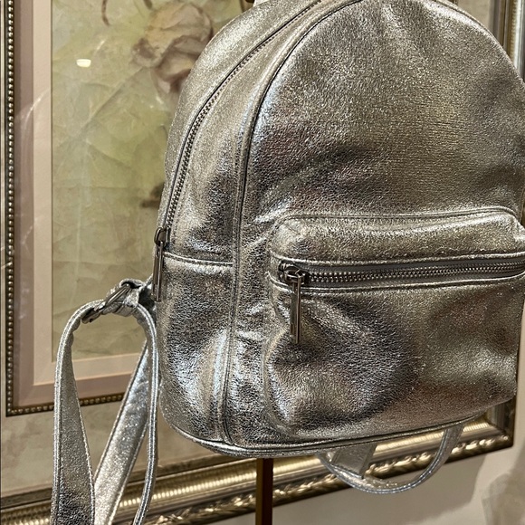 Forever 21 Metallic Silver Mini Backpack - Picture 3 of 14